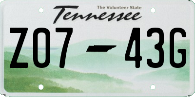 TN license plate Z0743G