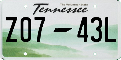 TN license plate Z0743L