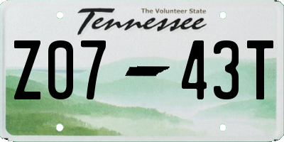 TN license plate Z0743T