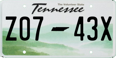 TN license plate Z0743X