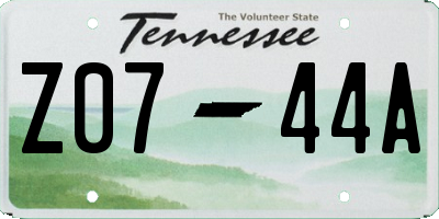 TN license plate Z0744A