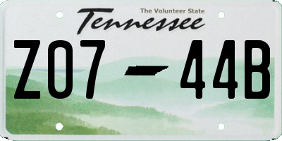 TN license plate Z0744B