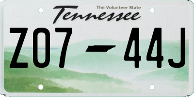 TN license plate Z0744J