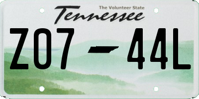 TN license plate Z0744L