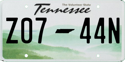 TN license plate Z0744N