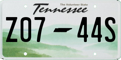 TN license plate Z0744S