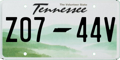 TN license plate Z0744V