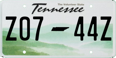 TN license plate Z0744Z