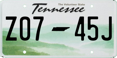 TN license plate Z0745J