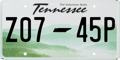 TN license plate Z0745P