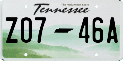 TN license plate Z0746A
