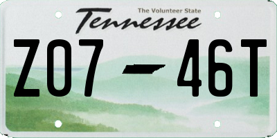 TN license plate Z0746T