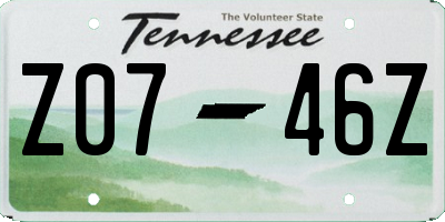 TN license plate Z0746Z