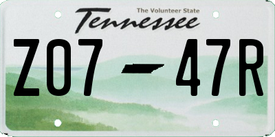 TN license plate Z0747R