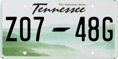 TN license plate Z0748G