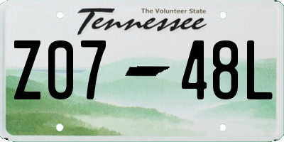 TN license plate Z0748L