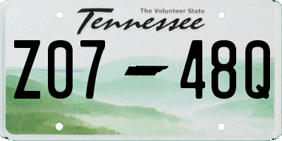 TN license plate Z0748Q