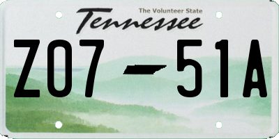 TN license plate Z0751A