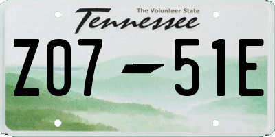 TN license plate Z0751E