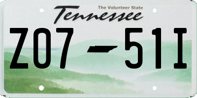 TN license plate Z0751I