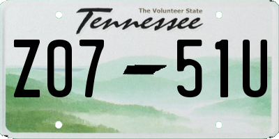 TN license plate Z0751U