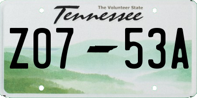 TN license plate Z0753A