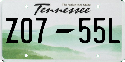 TN license plate Z0755L