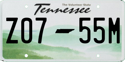 TN license plate Z0755M