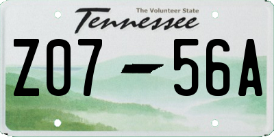 TN license plate Z0756A