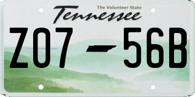 TN license plate Z0756B