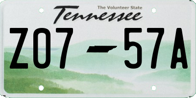 TN license plate Z0757A