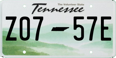 TN license plate Z0757E