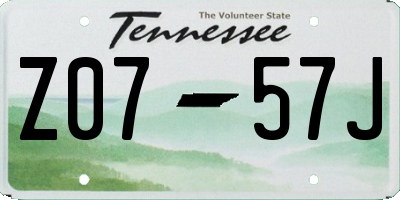 TN license plate Z0757J
