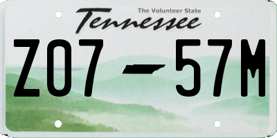 TN license plate Z0757M