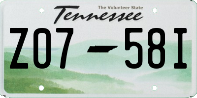 TN license plate Z0758I