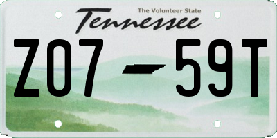 TN license plate Z0759T