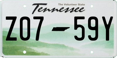 TN license plate Z0759Y