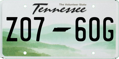 TN license plate Z0760G
