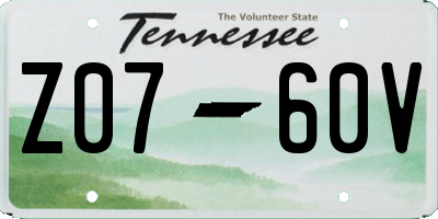 TN license plate Z0760V