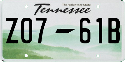 TN license plate Z0761B
