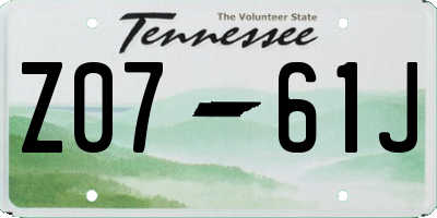 TN license plate Z0761J