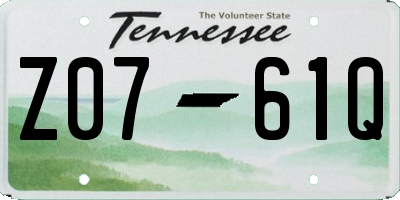 TN license plate Z0761Q