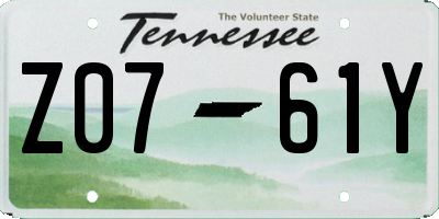 TN license plate Z0761Y