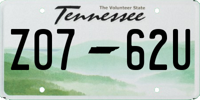 TN license plate Z0762U