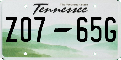 TN license plate Z0765G