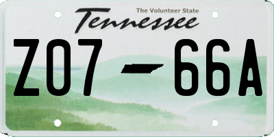 TN license plate Z0766A