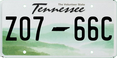 TN license plate Z0766C