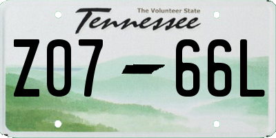TN license plate Z0766L