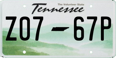 TN license plate Z0767P