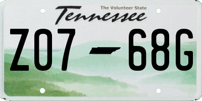TN license plate Z0768G